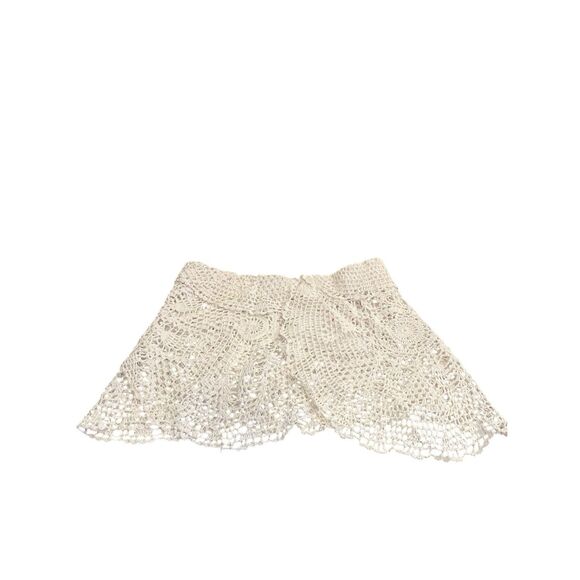 ELIOU Doily Crocheted Mini Skirt in White One Size - Picture 5 of 9